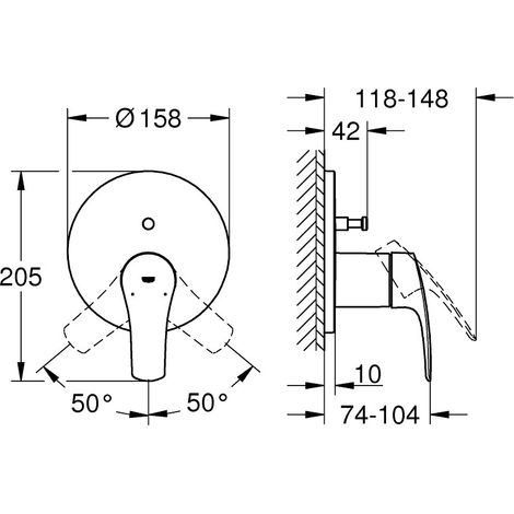 Grohe Eurosmart Mitigeur monocommandé pour bain, montage (1/2)