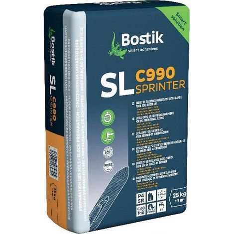 Bostik – Enduit de ragréage autolissant 25kg – Prise rapide 45 min – Pour sols chauffants et chantiers humides – Séchage rapide