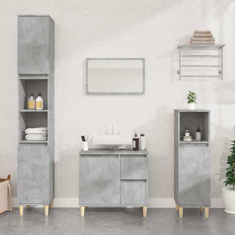 vidaXL Bathroom Cabinet Concrete Grey 65x33x60 cm Engineered Wood (1/5)