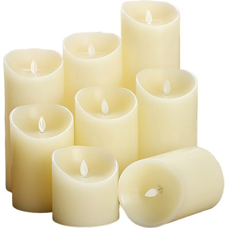 Vela LED sin llama YK5012, bombilla brillante con efecto parpadeante, vela de té a pilas con llamas realistas, vela artificial para cumpleaños, bodas y Navidad. (1/5)
