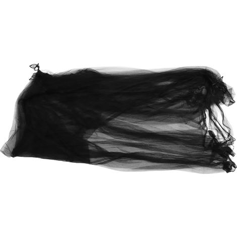 Ciel de lit en polyester noir, grand filet carré (1/5)