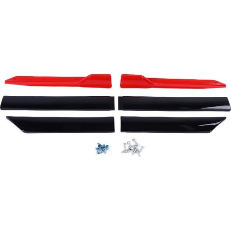 Jupes latérales panneau à bascule 105 cm universel élégant ABS réglable Extension séparateur lèvre noir et rouge (1/5)