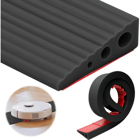 Rampe de seuil de porte en PVC pour fauteuil roulant, rampe de seuil, rampe de seuil en caoutchouc pour fauteuil roulant, surface antidérapante, poussette, déambulateur ou scooter électrique (noir) (1/5)