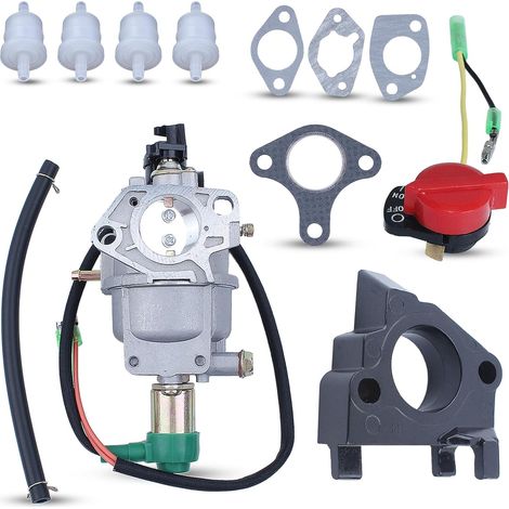 Kit de prise de collecteur de carburateur électrovanne Adefol pour moteur HONDA GX340 GX360 GX390 188F 190F de générateur 5KW 6,5KW avec interrupteur d'arrêt, joint de silencieux, joint de carburateur (1/5)