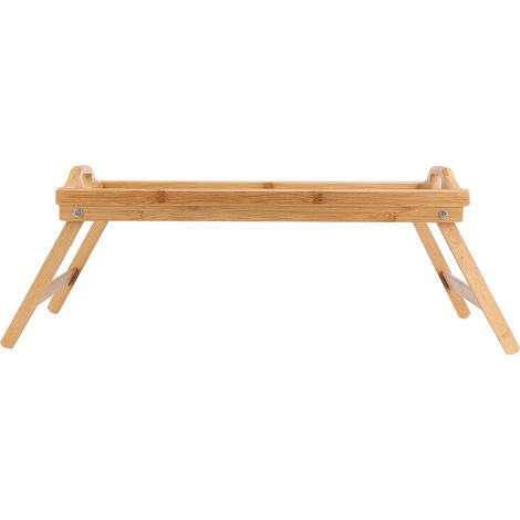 Plateau repas pliable bambou MDF lit table ordinateur lecture servir thé bois 50x30cm 1 pièce (1/5)