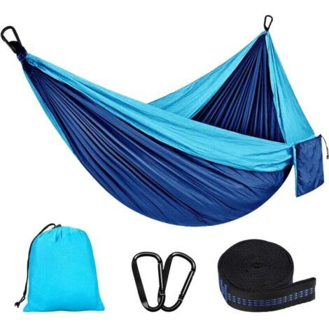 Hamac d'extérieur de Camping, 300 kg Capacité de Charge,(270 x 140 cm) Nylon Parachute Respirant,Portable Hamac 2 Places pour Le Jardin, Balcon, Patio, la Plage, Randonnée (1/4)