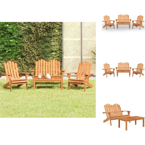 Gartenmöbel-Sets - Living 4-tlg. Garten-Lounge-Set Adirondack Massivholz Akazie (1/5)