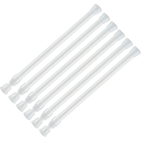 Tringle à rideaux triangulaire sans perçage, réglable (18–28 cm), lot de 6, pour armoire, étagère, meuble de cuisine et bricolage (1/5)