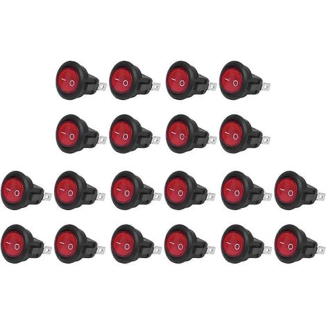 Interrupteur A Bascule Bipolaire ON OFF Rouge 3 Broches 220V (1/3)