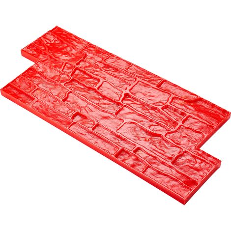 Mophorn Concrete Stamps Mat, 28 x 12 x 0.6 in, Concrete Texturing Skin Polyurethane Stamp Stone Tile Texture Mat, Slate floor Imprint Seamless Stamp Concrete Molds for Outdoor Decorative, Red