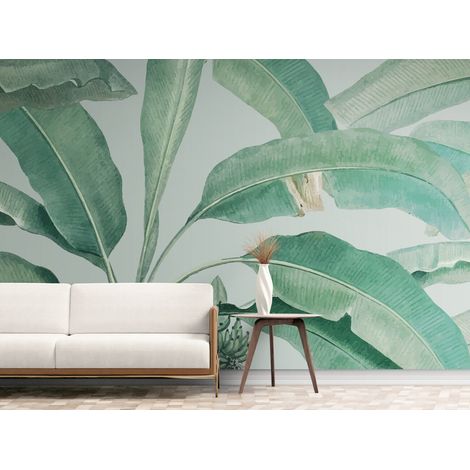Papier Peint Feuillage - Grandes Feuilles de Bananiers - 150 x 250 cm (1/2)