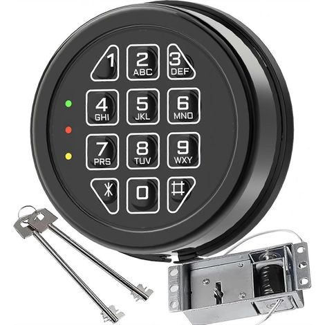 Clavier de remplacement pour serrure de coffre-fort électronique avec serrure à solénoïde et 2 clés de secours (serrure à solénoïde) (1/5)