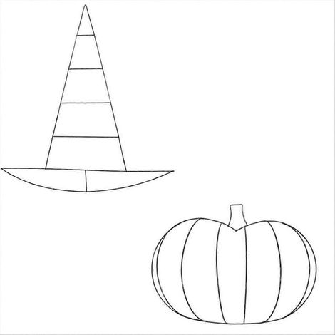 Lot de 2 citrouilles/chapeaux de sorcière en fil de métal pour Halloween et bricolages de Noël (1/5)