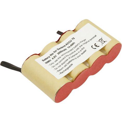 Batterie pour Cisailles à Gazon Gardena ACCU 75 Ni‑MH 4.8V 3000mAh 14.4Wh