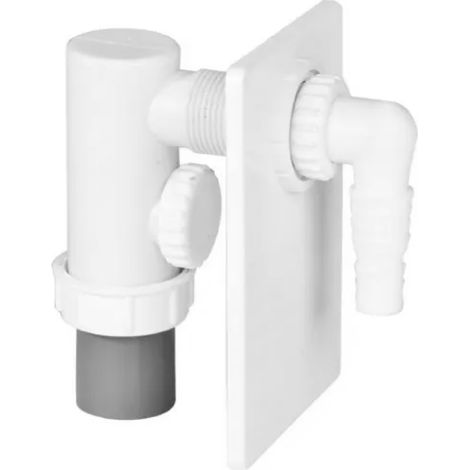 SIFONE AD INCASSO PER LAVATRICE IN PVC CON PLACCA IN PVC BIANCA Ø40   Idroweb