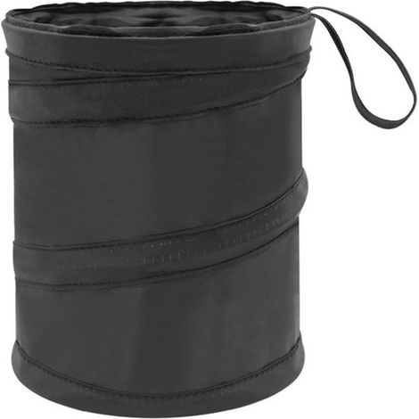 Cestino pieghevole per auto con sacchetto per rifiuti da 4 litri, organizer per sedile auto, organizer per scrivania interna auto, nero (1/2)