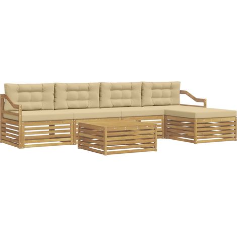 Outdoor Sofa Set 6 pcs White and Beige 79 x 79 x 37 cm vidaXL (1/5)