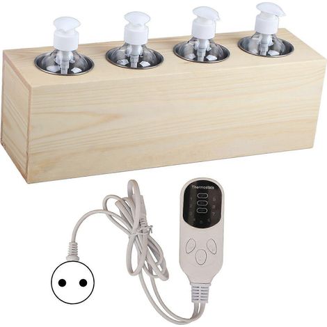 4-Flaschen-Massageöl-Wärmer mit Temperaturregelung, internem Timer, 110–250 V, EU-Stecker (YMMR) (1/5)