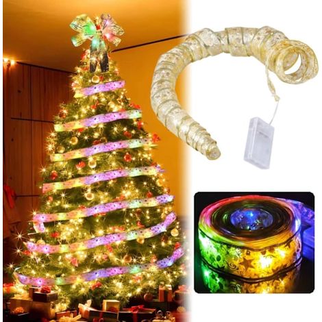 Guirlande lumineuse RGB pour sapin de Noël Lumières multicolores Pour paquets cadeaux et sapins de Noël Fonctionne sur piles (1/5)