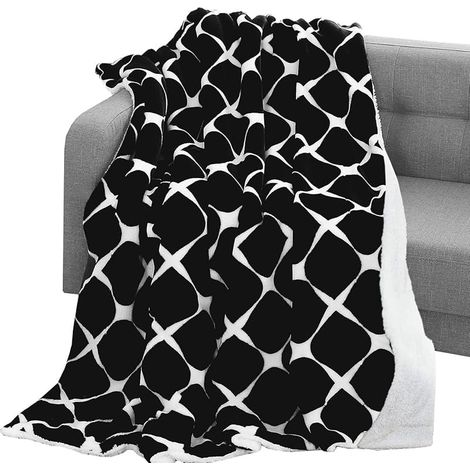 Plaid Jetable - Flanelle Sherpa Réversible - 127 x 152 cm - Pour Canapé, Lit ou Extérieur - 1 Pièce (1/5)