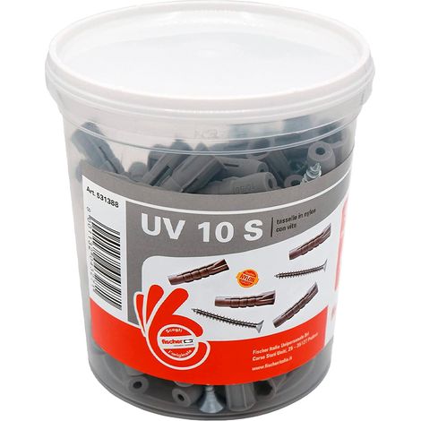 tassello con vite 'uv' in barattolo uv 10s - barattolo 50 pezzi
