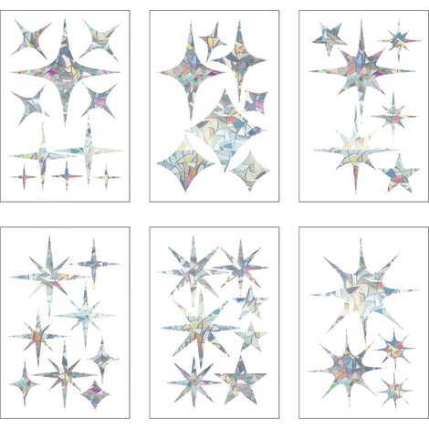 10 Autocollants statiques, protection oiseaux, effet holographique, vitres fenêtres, extérieur intérieur (1/5)