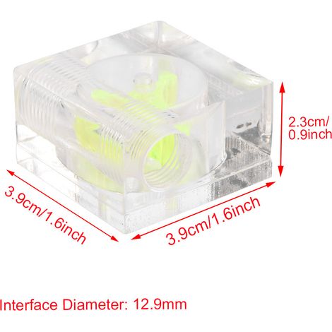 Compteur de débit d'eau G1/4 pour refroidissement PC, indicateur à hélice, connexion double voie carrée (1/4)