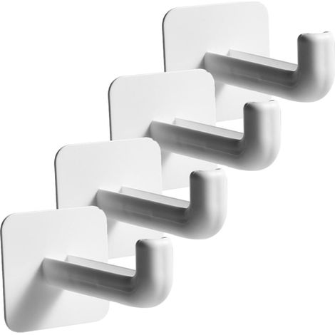 Lot de 4 crochets suspension blancs sans perçage pour l'organisation (1/5)