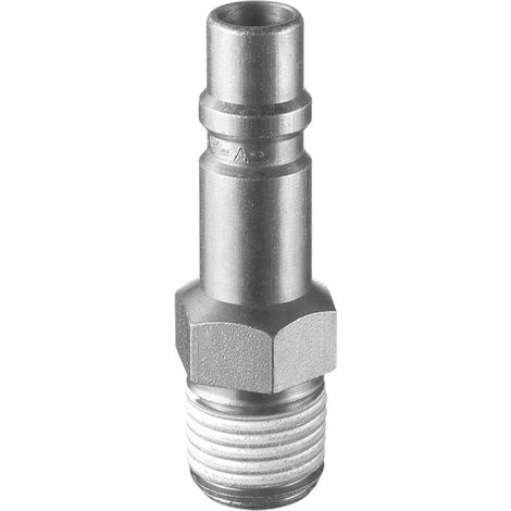 Embout pour raccords rapides pneumatiques PREVOST, Filetage vers Mâle G 3/8 Mâle 3/8pouces ISO B11 en Acier traité ( Prix pour 1 )