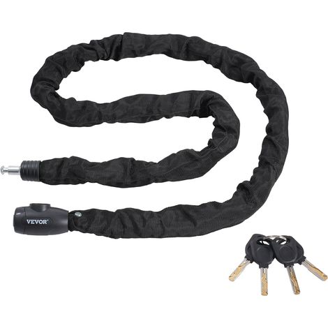 VEVOR Lucchetto a Catena per Bicicletta, Lucchetto a Catena per Bicicletta di Sicurezza Lunghezza 1800 mm, Lucchetto Antifurto Sicurezza in Acciaio per Bici, Motociclette, Scooter, Porte, Recinzioni