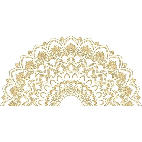 Sticker Mural Mandala Créatif Or en Pvc Autocollant Amovible pour Décoration Murale Chambre Salon Moderne et Attrayante (1/5)