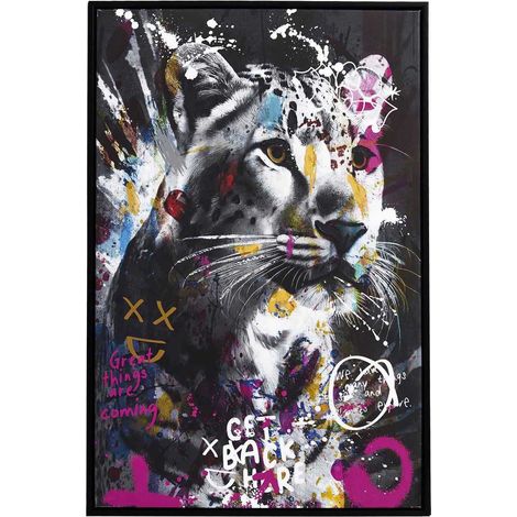 The Home Deco Factory – Tableau guépard coloré 60x90 cm – Style pop art – Couleurs éclatantes pour décoration moderne – Ambiance dynamique