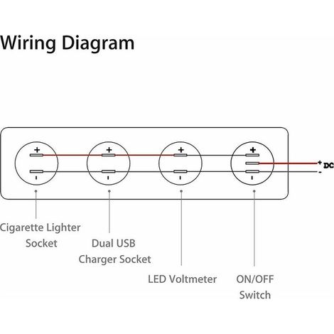 Pannello interruttori marino 4 in 1, presa doppia USB da 12 V 4,2 A con voltmetro a LED e accendisigari. (1/5)