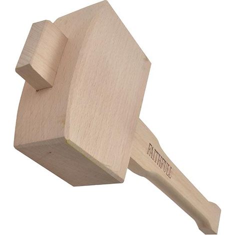 Faithfull 107X Carpenter's Mallet with 127mm (5-inch) Head - Durable Wooden Mallet for Carpentry and Woodworking