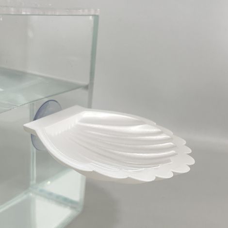 Gigante GmbH - Repos pour poissons - Lit pour poissons en forme de coquillage avec ventouse (emballé) - Grand modèle blanc soie