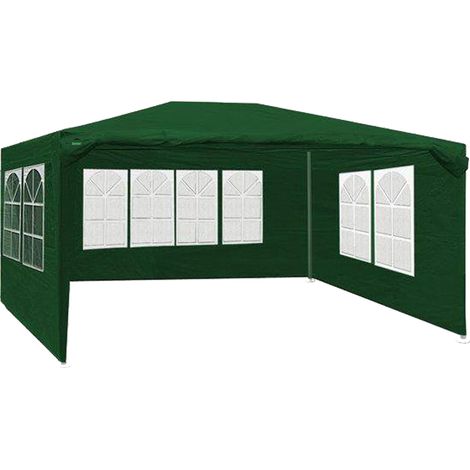 MaxxGarden Garden Gazebo 3x4m - UV 50+ - Repelente al agua - 12m² - Gazebo - Carpa de jardín, 6 paredes enrollables - 4 ventanas - Verde (1/5)