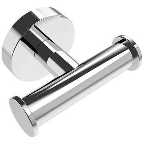 1 pcs Double Patère Murale Ronde Crochet Porte Serviette Salle de bain Finition Chrome (1/4)