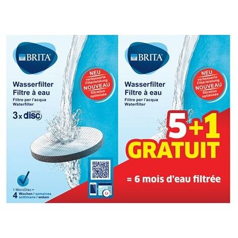Cartucho de filtro de agua Brita Pack de 5+1 filtros MicroDisc