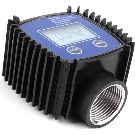 Débitmètre numérique, 5-120 L/Min, débitmètre à turbine de 1 pouce avec affichage LCD, débitmètre de carburant avec une précision de 1% pour les liquides chimiques