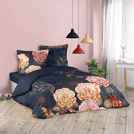 Parure de lit - Imprimée Camelia - 240x220 - Housse de couette + Taies d'oreiller (1/3)