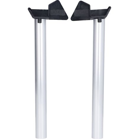 Kit de 2 gouttières de drainage argentées pour serre, comprenant un tuyau de descente et un récupérateur d'eau de pluie. (1/5)