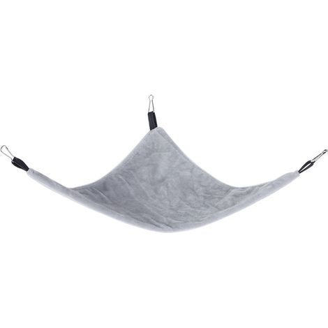 Hamac triangulaire pour petit animal de compagnie, lit suspendu pour écureuil, Hamster, planeur de sucre, cochon d'inde (gris) (1/5)