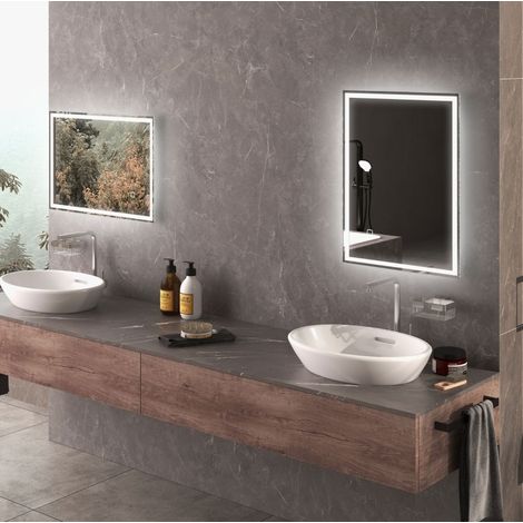 LED-Badezimmerspiegel 70 x 50 cm, beschlagfrei, Touch, HAVRYA (1/4)
