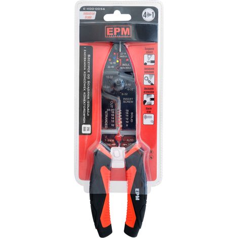 Pinza crimpatrice per connettori industriali 4 in 1 da 215 mm - E-400-0056 (1/3)