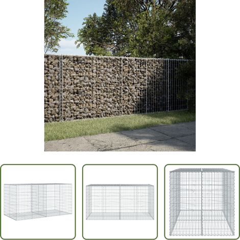 Steinkorb -  Gabione mit Deckel 200x100x100 cm Verzinktes Eisen (1/5)