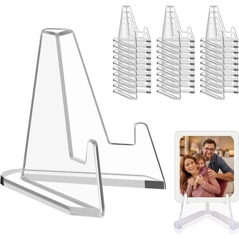 30 Mini Espositori in acrilico trasparente, piccoli porta medaglie a forma di asinello in plastica, per biglietti da visita, carte da gioco, foto, pietre e minerali. (1/5)