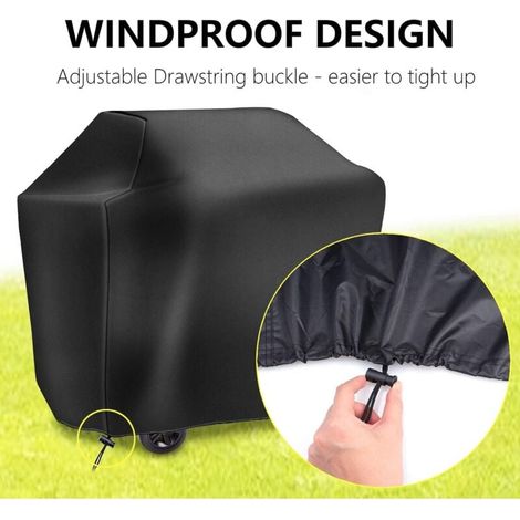 Funda impermeable para barbacoa ZVD, con protección UV, para Weber, Holland, 145 x 61 x 117 cm, con cepillo (1/4)