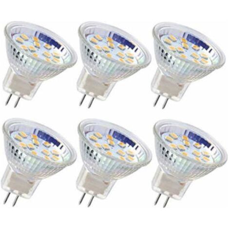 6pcs ampoule LED MR11 ampoule de projecteur GU4 ampoules 3W 18LEDs ampoules halogène 20W équivalent non dimmable ampoule LED 12V AC/DC pour l'éclairage de piste paysage maison (Blanc chaud) (1/5)