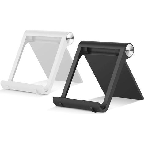 Support Pour Tablette - Réglable 0° À 120° - Compatible 4 À 13 Pouces - Noir Et Blanc - Lot De 2 (1/5)
