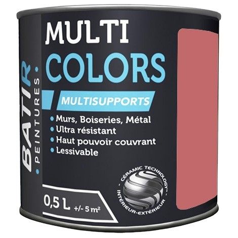 Peintures Multi Colors BÂTIR Satin Soyeux Rose cyclamen 0,5 L